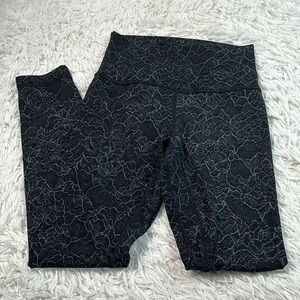 Lululemon Align Pant II (25") Lacescape Dark Cast Black